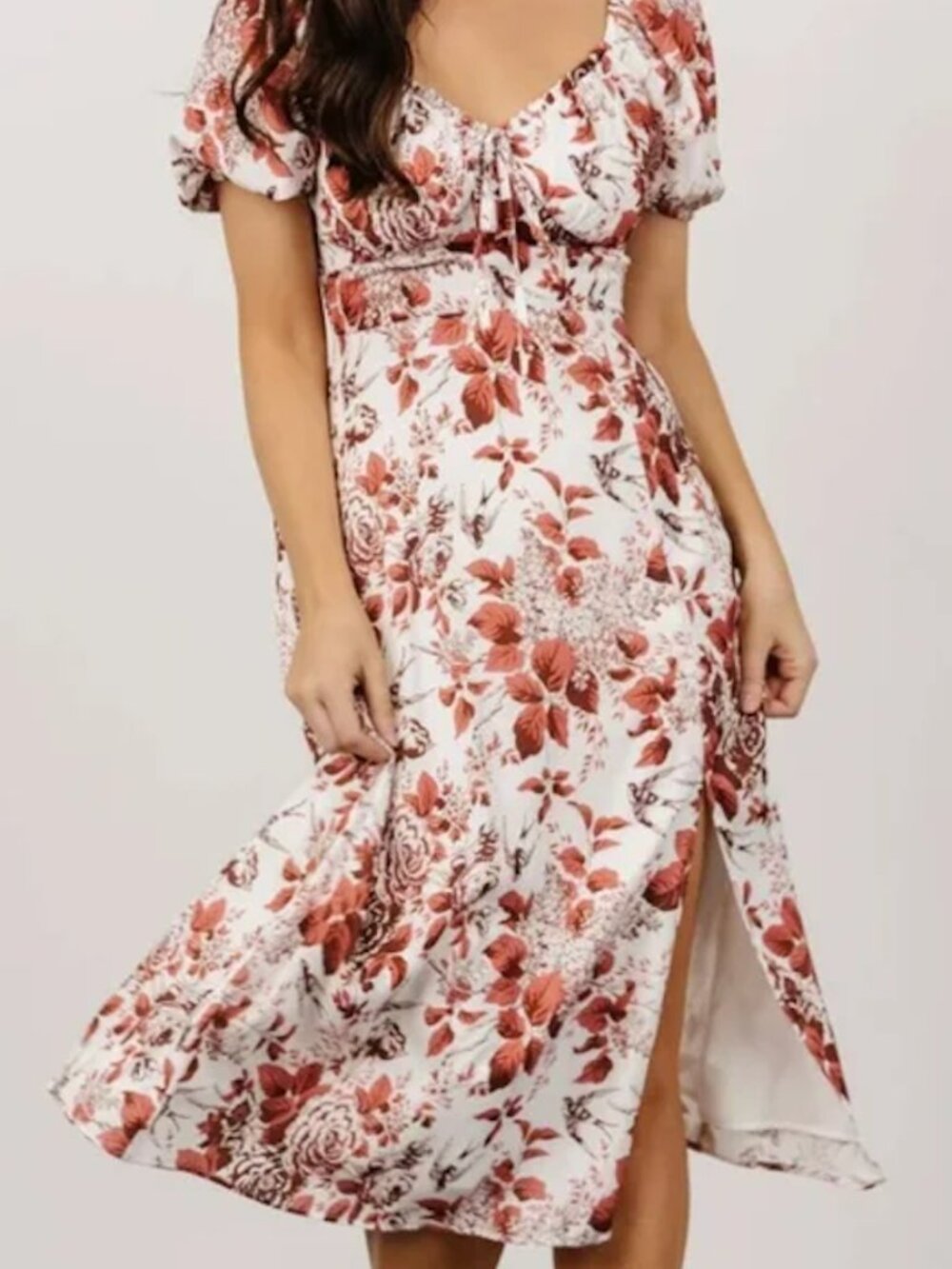 Baltic Born | Cadence Midi Dress | Rust Floral | L | NWOT